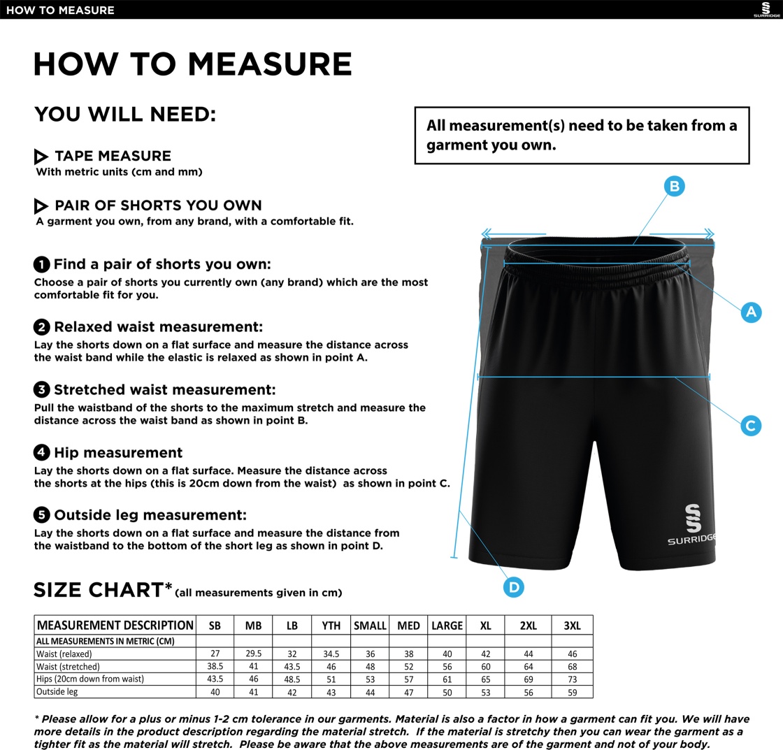 Solihull Municipal CC - Blade Shorts - Size Guide